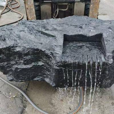 黑山石水钵假水山观水庭院景石天然流原石33鱼池流造景园林大野山