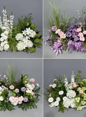 ?花森置系婚礼地花婚庆花绿色千代排兰Fhhrrqmr排迎宾背景布T台路