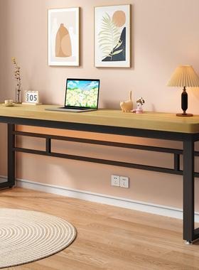 长条桌靠墙人书桌学厅生ISF家用客实木桌子工作台办桌公简双易床