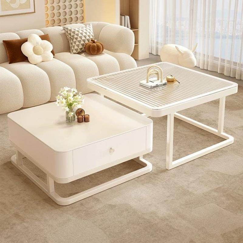 20新25款奶油风白岩板茶几轻合奢无品牌/小户型客厅家用组简约现,基础建材,脚轮/万向轮,淘宝优惠券,粉丝福利购,淘宝优惠卷