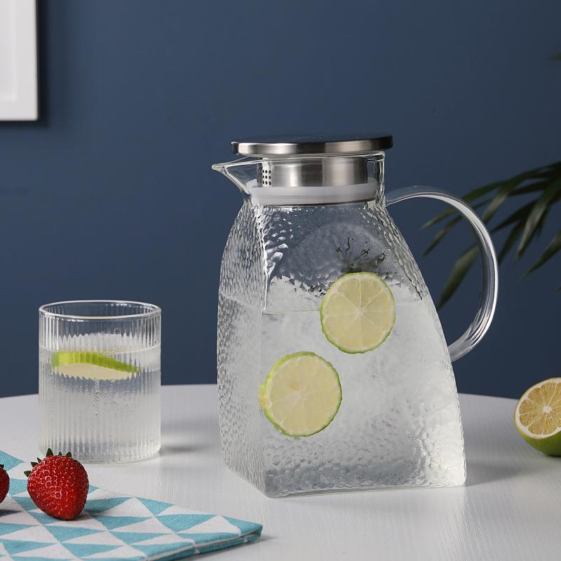 高硼茶硅家用凉水锤纹帆船玻璃耐高开温冷水壶大容壶量泡凉白水壶