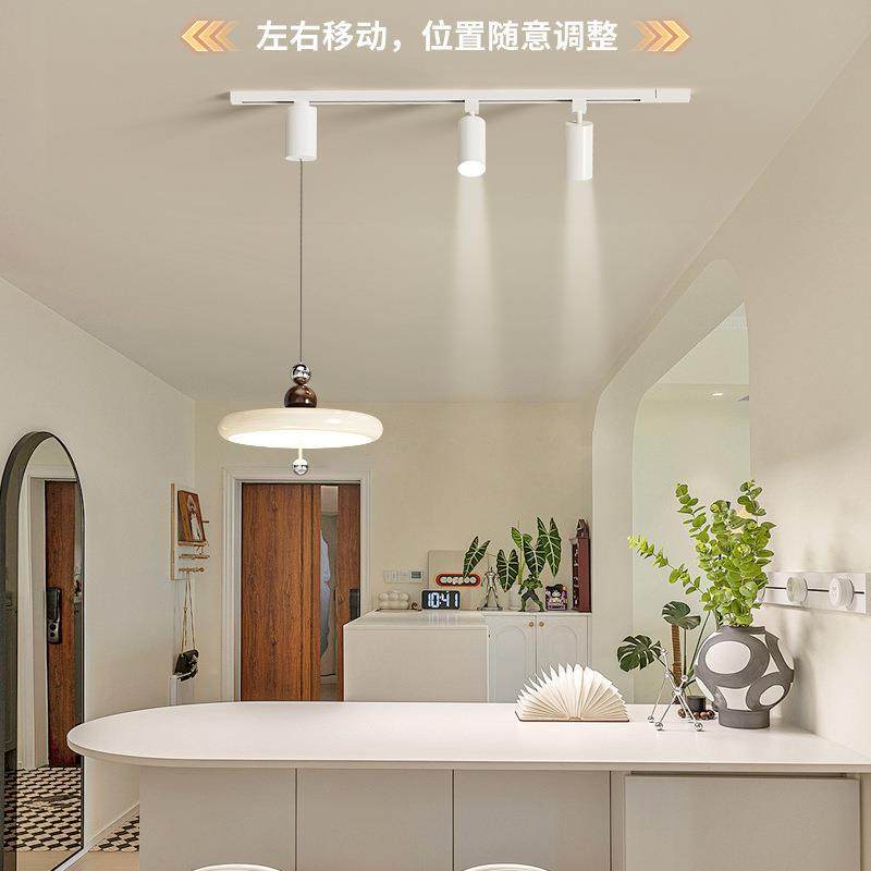 新中古157风餐厅吊油灯明装可动轨道奶风现代简约饭厅升降悬款停,家装灯饰光源,智能吊灯,淘宝优惠券,粉丝福利购,淘宝优惠卷