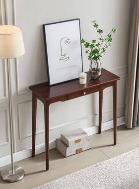 ?术实木玄关桌简约玄关台靠墙窄桌长条桌家艺装饰K-00751柜中式用