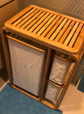 日类布艺式洗衣篮浴室TMK置物架衣物脏服收纳衣筐脏衣篓家用分脏