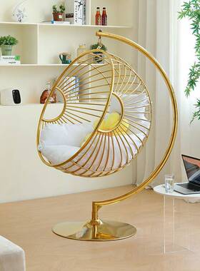 跨境货源落地秋千露天摇网ADF阳台铁艺吊篮椅红休景闲区打卡鸟巢