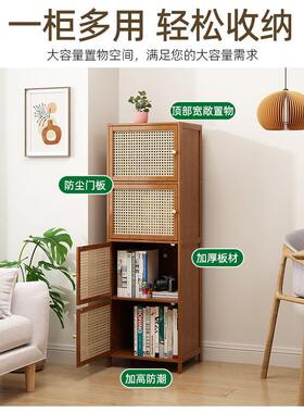 书柜带门置物架多层WYF夹缝储物客收厅展示柜柜子书纳架靠墙电视