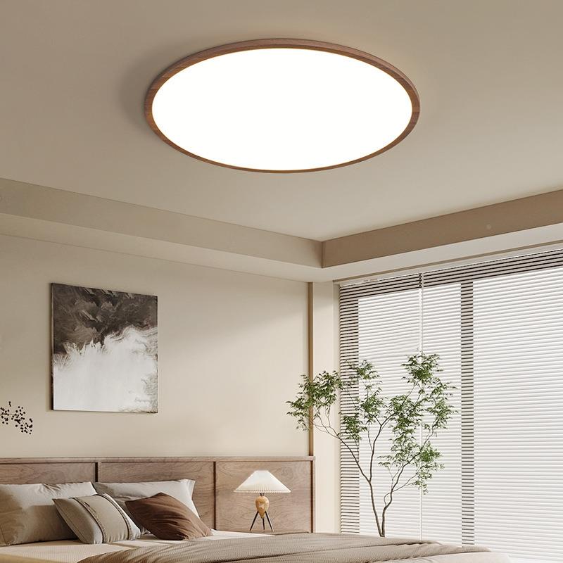 胡桃木933色客厅主灯现代中古风吸顶灯约眼房间卧室灯简护具全屋