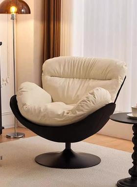 转SJN轻奢单人简客约沙发转闲椅旋蛋壳厅阳台家用休椅懒人沙VVY发椅