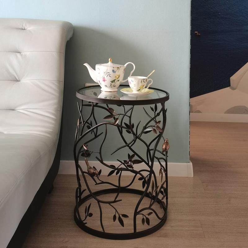 3HY210621Y美式乡村铁艺做旧沙璃圆形茶几玻钢化阳台桌子角几边几,基础建材,脚轮/万向轮,淘宝优惠券,粉丝福利购,淘宝优惠卷