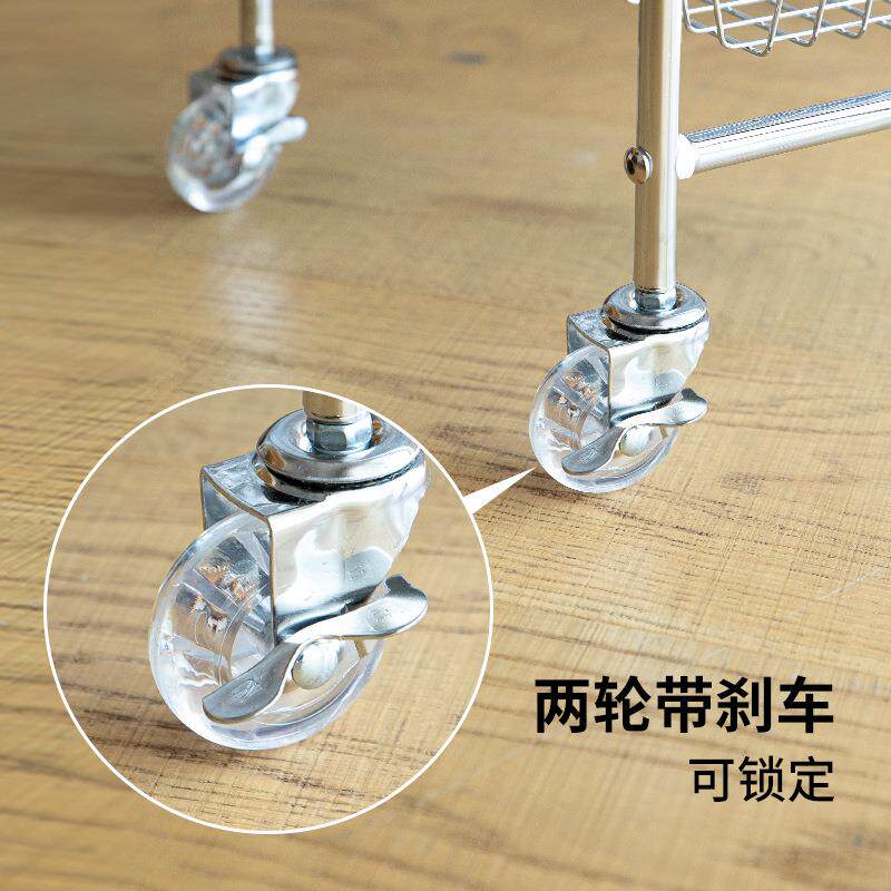 新架款能小推车置物可榉移动多功F979986M整理筐木家用落地多层收