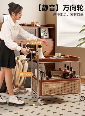 ?可木架动边几DB29-csr小推移车客厅沙发茶几边柜中古风实床头收
