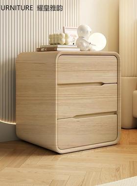 木床头纳免安柜装三抽简约现代黑色实意式轻奢卧室小Z-42A型卧室