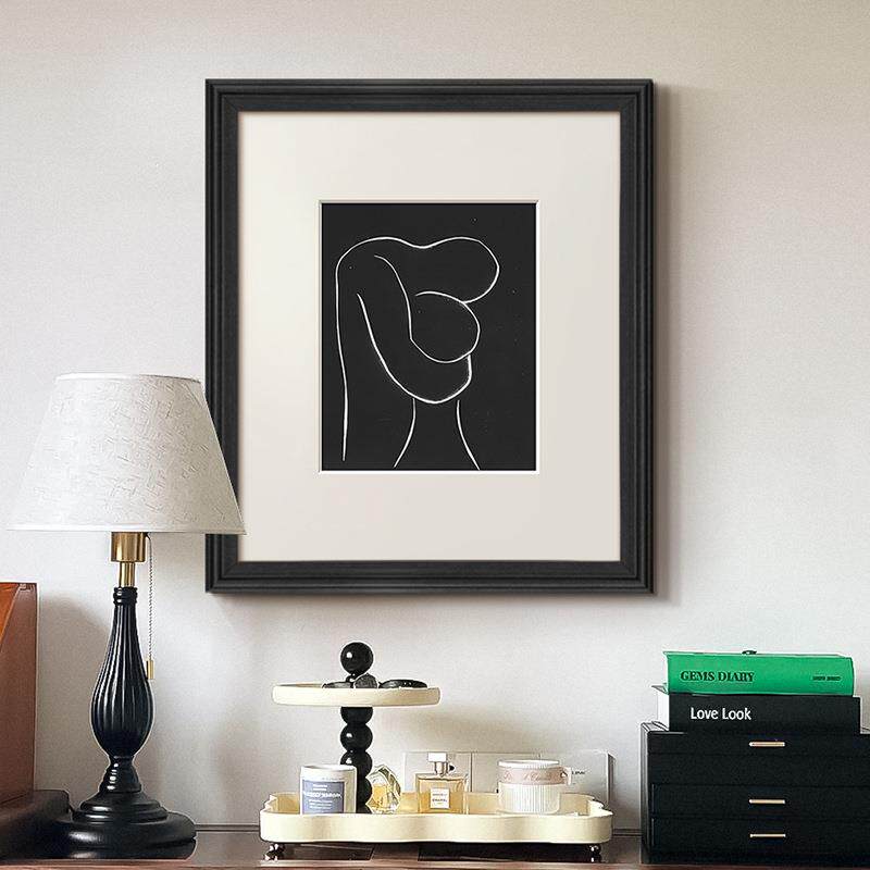 法式复古小众装抽al202504象艺客厅饰术关画餐厅玄中古老钱风书房