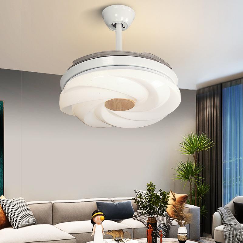 代约隐形风扇灯餐厅灯极98简现家用静l简ed风扇吊灯中山灯音具