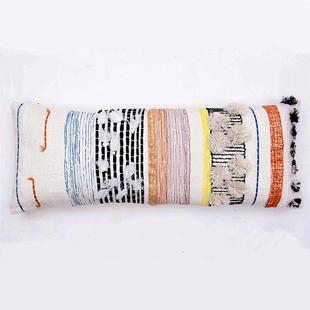 印度进口枕TT-148手流工编织80cm长条抱摩靠洛哥风格苏靠垫枕民宿