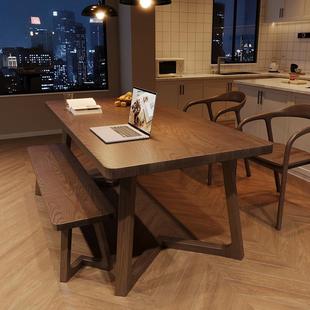 新中蜡式 全实木书桌白木原木风wyy20250餐桌胡用桃木大脑板家客厅