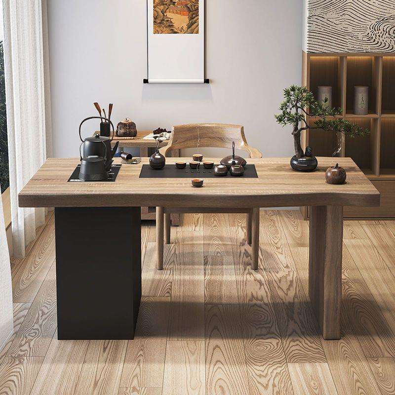 阳台茶桌椅组合新中式茶台小户型实木功夫泡茶桌现代简约原木茶几