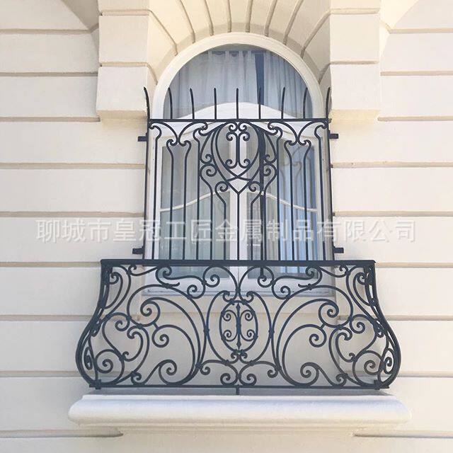 欧式手工锻打铁艺阳台栏杆异形户外装饰露台锻铁防护护栏