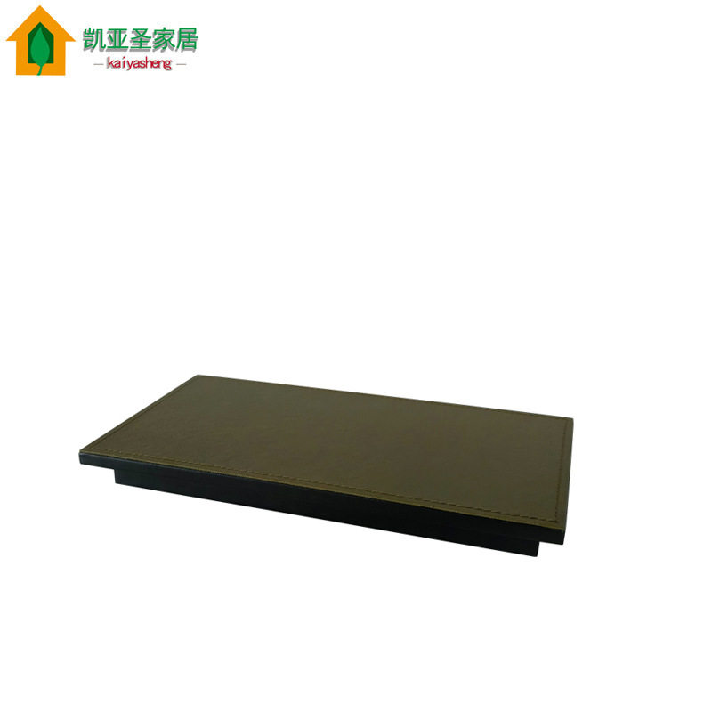 简约轻奢创意皮革托盘样板间售楼处餐厅茶几软装设计搭配收纳摆件