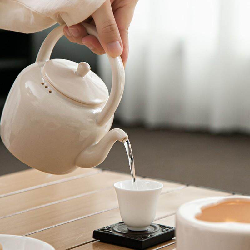 茶具苏打釉珍提梁壶新中式茶馆蜡烛保容温茶壶白大珠量茶1器皿