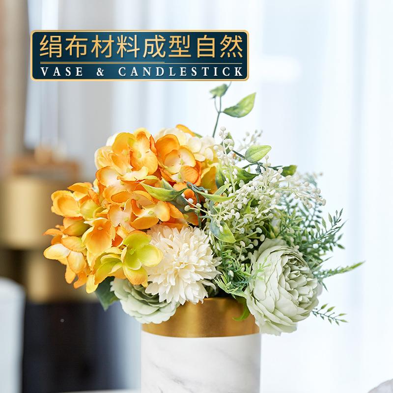 小客清新仿真花小束桌面摆件干现代简约厅T-619333书房办公室假花