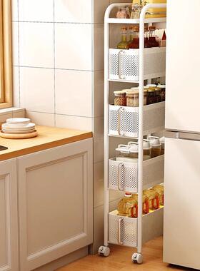 厨房夹移缝推置物架HR025H冰箱侧面抽拉小车可动生间窄缝隙落地卫