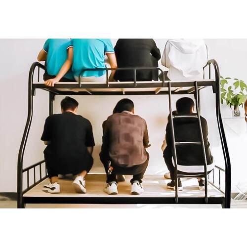 加粗上下床床子母高工床员上下铺低床工铁地子母床宿舍床简约双层