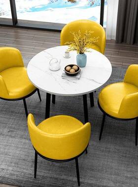 洽谈椅桌组餐合接待店铺会闲客休桌椅小户型办公室小圆IXH桌桌