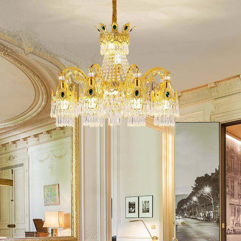 法式复复客厅水晶吊灯392豪欧式别墅式楼挑高大客厅餐厅高档华古,家装灯饰光源,智能吊灯,淘宝优惠券,粉丝福利购,淘宝优惠卷