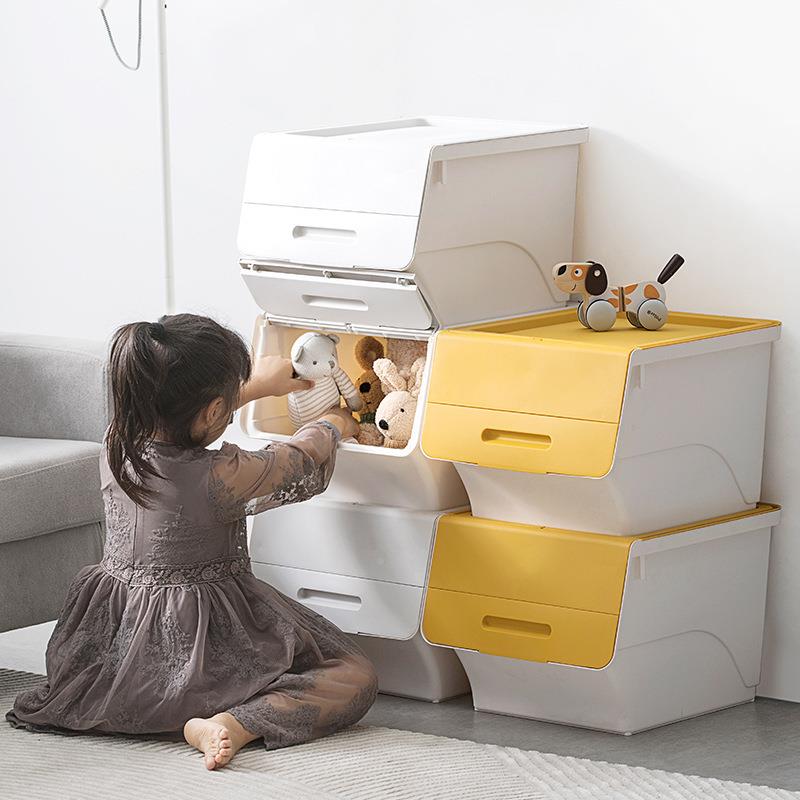 斜翻盖储物箱3个装箱玩2885-288具收纳箱3L量大容收纳盒28854包邮