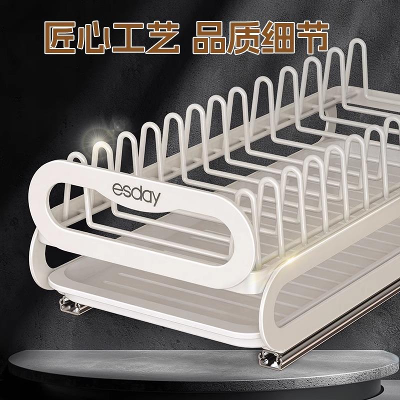 WQC厨抽拉碗碟收纳架橱内置碗架抽屉拉篮碗房篮子盘沥水柜架置物