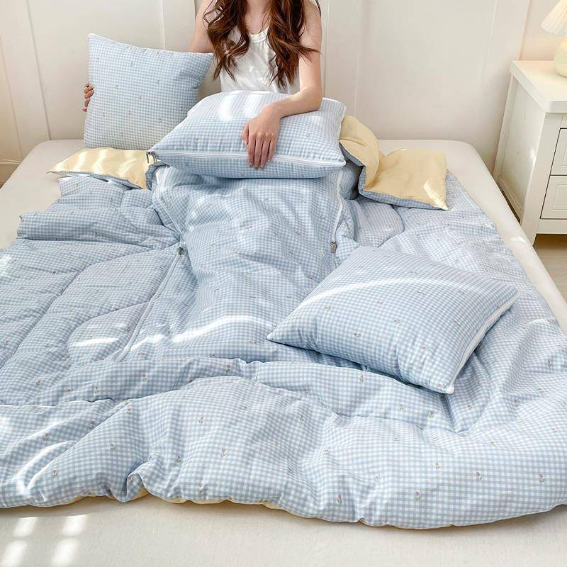 小清新纯棉抱枕LMY-FQ-2被枕子两用棉汽发车载沙靠办公室全午睡毯