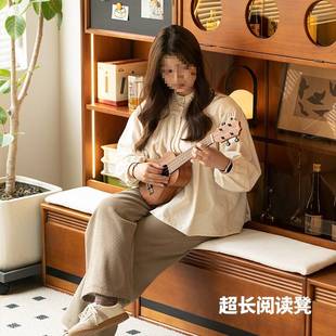 W*森下林间 青峰组合书柜 实木卡座书柜一体整墙带玻璃门储物展示