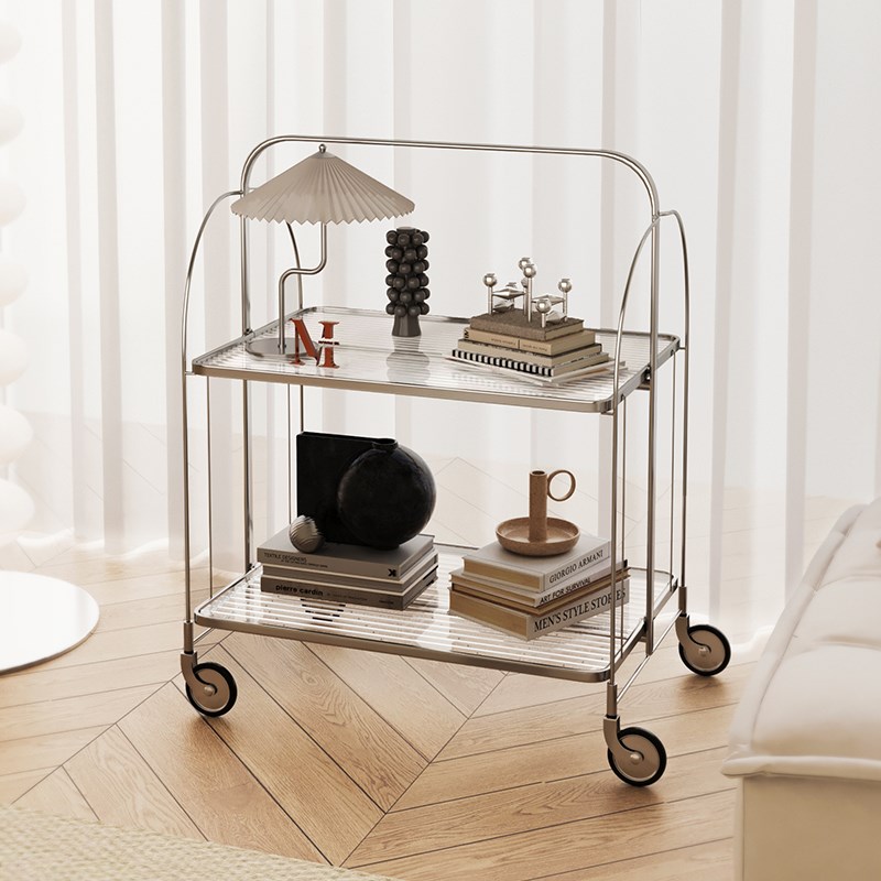 中古小推车沙发i边几可折叠网红移动玻璃茶几床头零食置物架床边