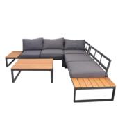 户外庭院L休22077型发组合装 家套居简约闲铁架铝架茶几阳台沙藤编