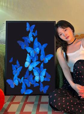 新蝴画蝶数字油画手工iy填d色客厅装饰画打发时间涂色VGL创意款礼