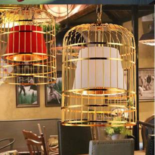 新中式 铁艺鸟笼酒吧台意后性创783餐个厅北欧现代铁艺咖啡厅简约