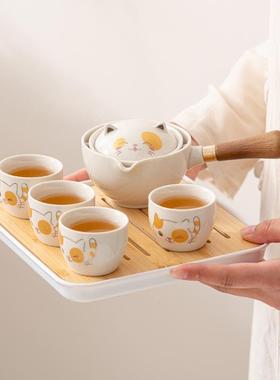 360度功夫l茶具套33233装家自动旋转泡茶器用冲茶壶旅行便携式礼