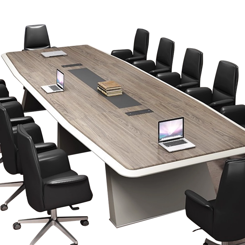 大型会议桌长桌简约高档办公桌接待台洽谈办公P室轻奢办公家俱桌