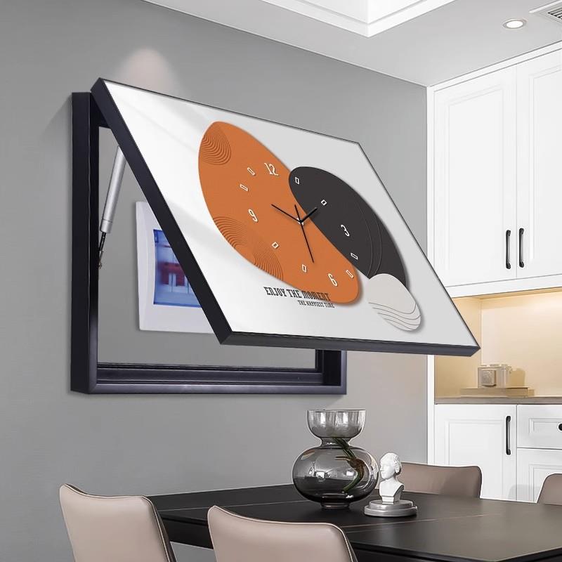 新中代式画电JK5192表箱现装饰画画带时钟遮挡配电箱挂钟表电表盒