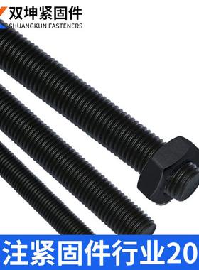 黑色高强度硬丝杆条通丝螺杆加全螺M纹牙WQGM68M10-M48