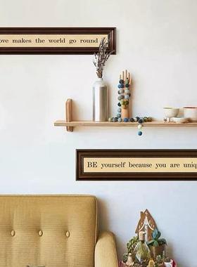 复古英文字牌装饰餐VSW厅装饰画北欧ins风卧挂牌室画挂欧式钟表美