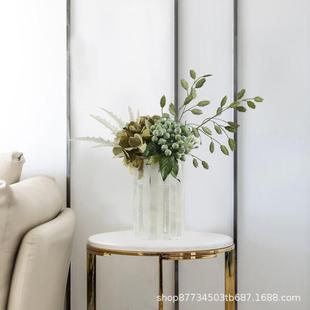 现代样539板饰间售楼处真仿花艺几摆件玻璃插花洽谈桌客厅茶轻奢
