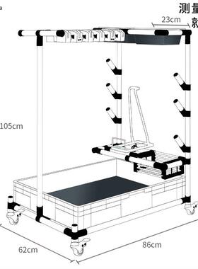 架吸尘器收FY410B纳拖把架落架地式海可架移动支架置物清洁工具挂