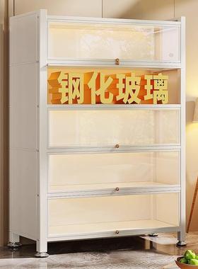 家用202504书柜带门防客尘储物柜儿童多铁层落地艺书架置厅收纳钢制物架