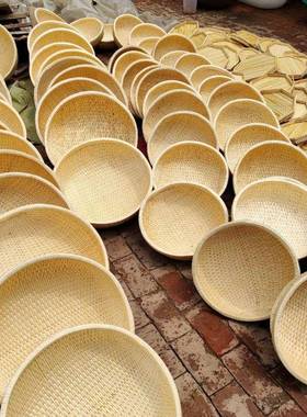 柳编条笸箩藤编收纳筐筐长方形头筐家CTY用大号现捞箩簸箕柳饼馒