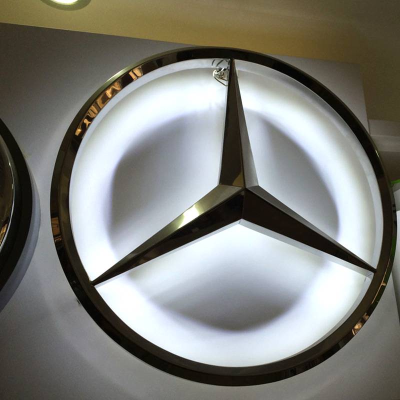 新能源4S店汽车标识牌制作不锈钢亚克力发光logo广告牌 厂家直供