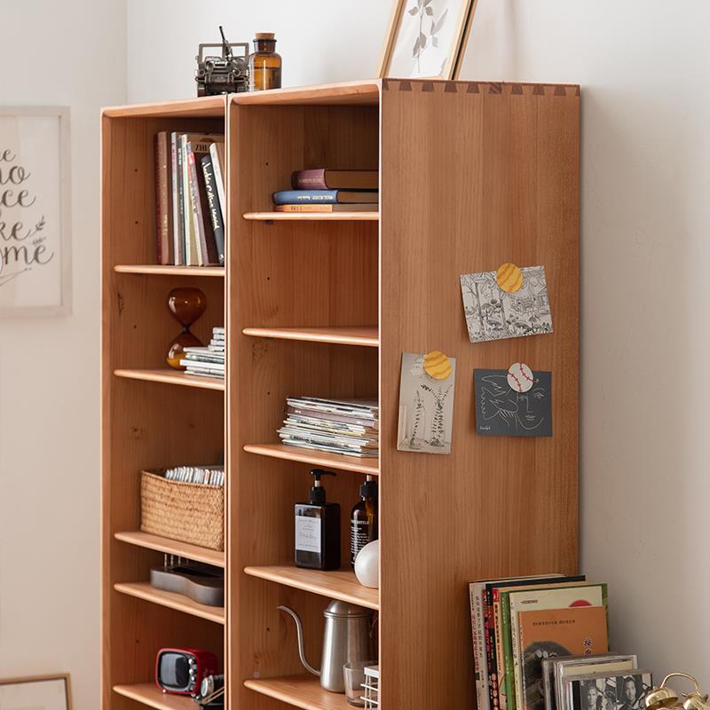 实木架书儿童柜书客厅落0065地一体靠墙简易置物家架用日式窄组合