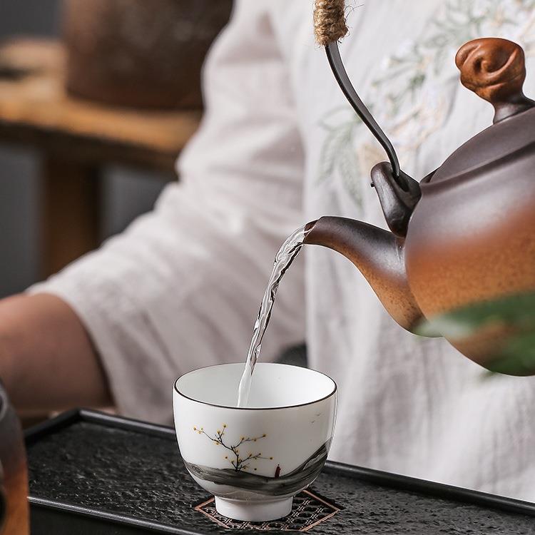冬天围火炉碳煮茶炭火炉茶壶可干烧全煮套陶壶明火烤茶烧F969657H