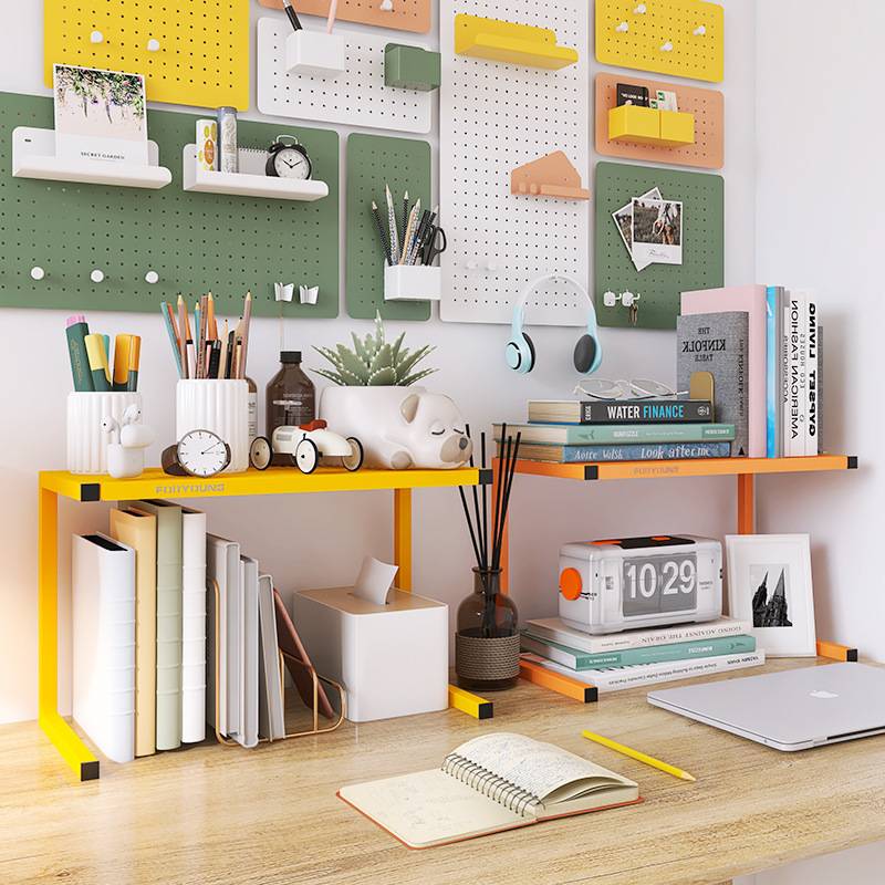 桌面置物架方管书架办公桌工位学生宿舍书桌电脑桌上摆件收纳新品